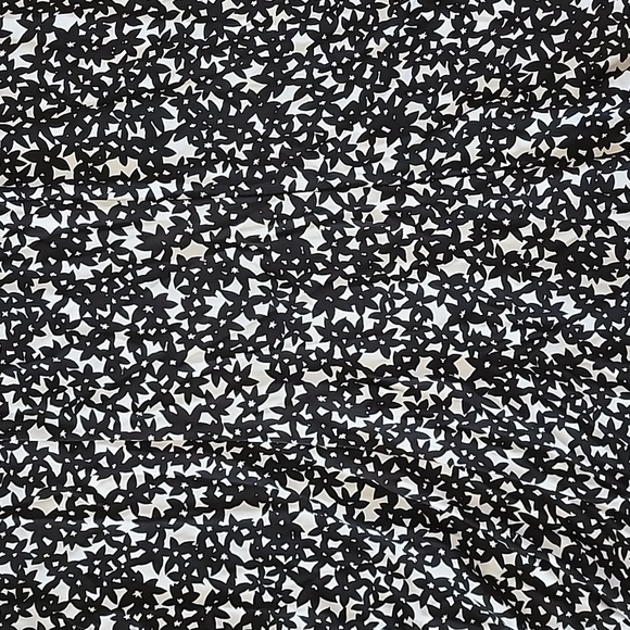 PRECIS PETITE Skirt, Flare Bottom, White w/ Black Floral, 100% Viscose - Picture 2 of 5